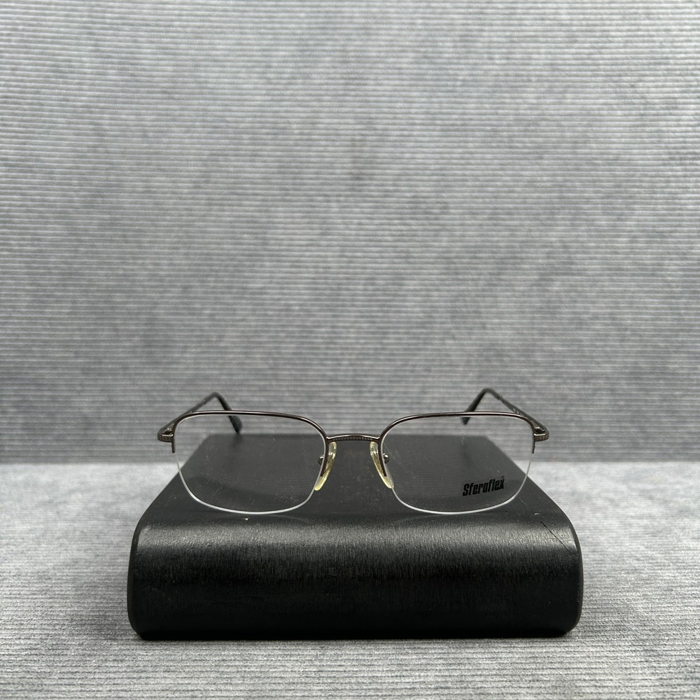 Sferoflex 2132 284 Brown Semi Rimless Y2k Eyeglass Frames Italy 51-18-135